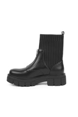 01-4612 Ribbed Knit Half Boot