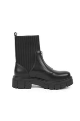 01-4612 Ribbed Knit Half Boot