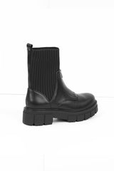 01-4612 Ribbed Knit Half Boot