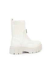 01-4612 Ribbed Knit Half Boot