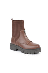 01-4612 Ribbed Knit Half Boot