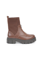 01-4612 Ribbed Knit Half Boot