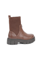 01-4612 Ribbed Knit Half Boot