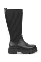 01-4616 Ribbed knit UnderKnee Boot