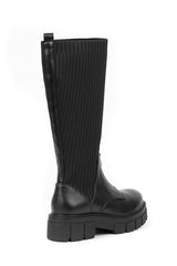 01-4616 Ribbed knit UnderKnee Boot