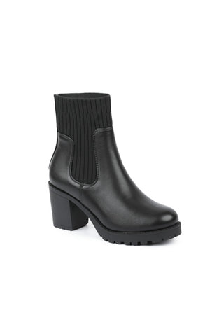 01-4617 Ribbed knit  Half Boot