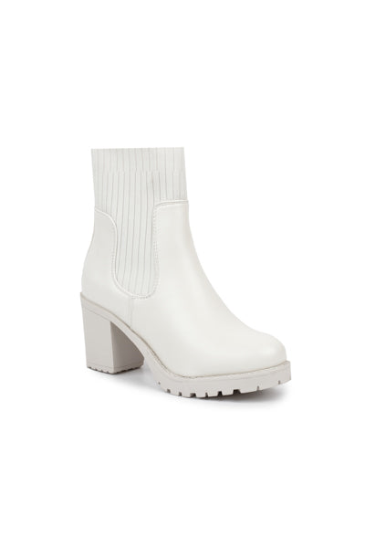01-4617 Ribbed knit  Half Boot