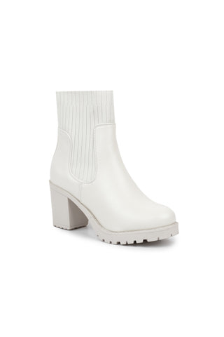 01-4617 Ribbed knit  Half Boot