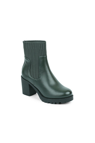 01-4617 Ribbed knit  Half Boot