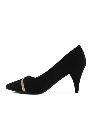 01-3129 Suede Heel Pumps