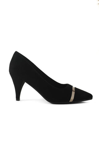 01-3129 Suede Heel Pumps